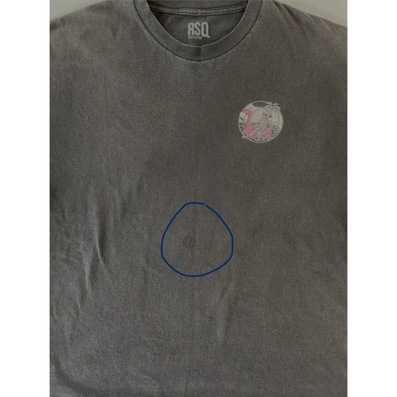 RSQ 2XL Skeleton Flamingo Graphic Tee Washed Black All Washed Up Shirt - Picture 4 of 6